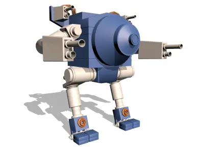 Blue and White Robot 3D model