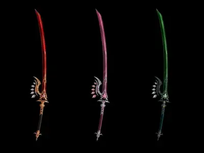 Royal Guard Long Sword Low-poly 3D model