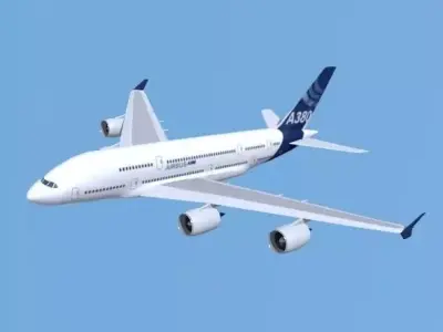 Airbus A380 giant airplane enhanced 3D model