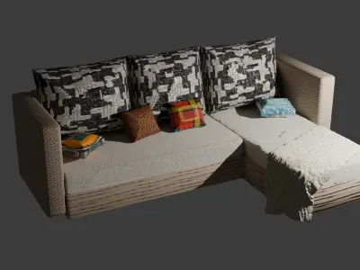 Elegant Couch Free 3D model