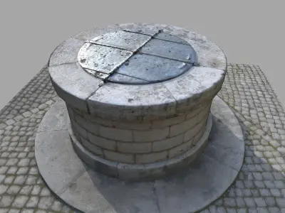 Water well Low-poly 3D model