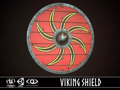 Viking Shield 16 Low-poly 3D model