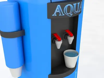 Whimsical Water Fountain Low-poly 3D model