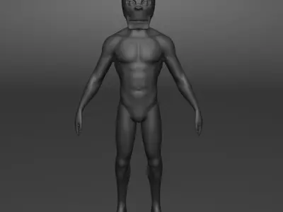 Reptile humanoid Low-poly 3D model