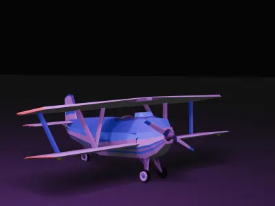 Low-Poly model 5 planes Low-poly 3D model