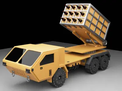 Military Rocket Launcher Truck 3D model