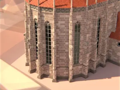 The Black Church - Monument Low-poly 3D model