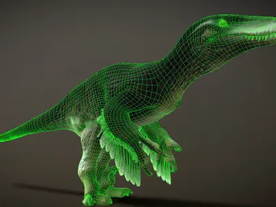 Utahraptor Low-poly 3D model