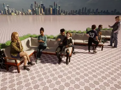 Sofa de exterior con materiales PBR 2K Free 3D model