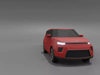 KIA Soul 2020 lowpoly 3D model model Low-poly 3D model