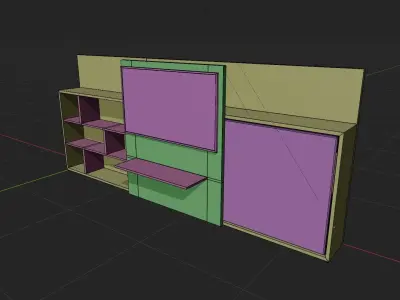 Clei Poppi Theatre sliding TV cabinet with bed 3d model Free 3D model