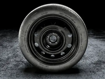 Steel car wheel 3D model