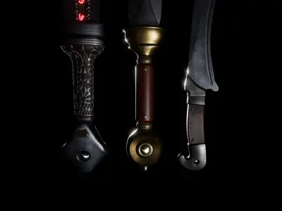 Short Swords Low-poly 3D model
