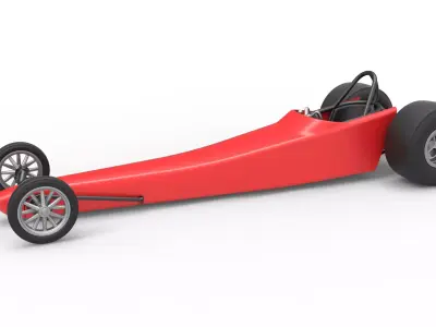 Dragster with Turbonique drag axle Scale 1 to 25 3D print model