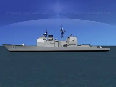 Ticonderoga Class Cruiser CG72 USS Vella Gulf 3D model