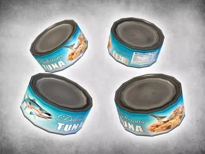 Canned Tuna Low-poly 3D model