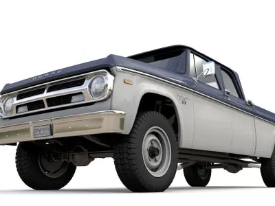 Dodge Power Wagon Crew Cab Truck 1970 3D model