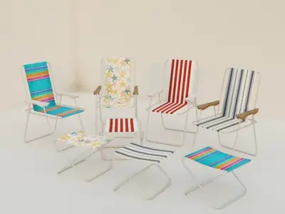 Low poly Outdoor Chairs Low-poly 3D model