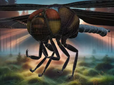 Nature s Helicopter The Dragonfly free nsect Inspector Low-poly 3D model