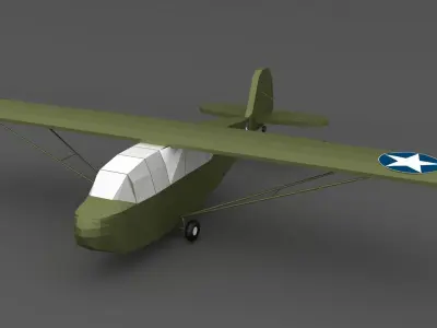 Aeronca TG-5 Aircraft Bomber Low-Poly Low-poly 3D model