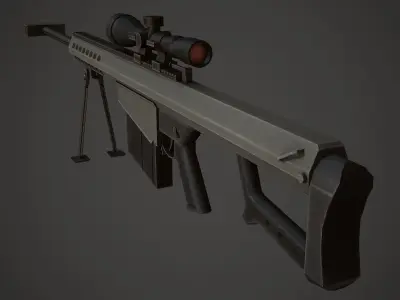 Barrett M107 Low Poly Low-poly 3D model
