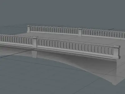 Canal bridge Low-poly 3D model
