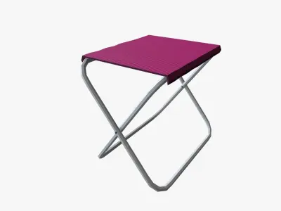 Cartoon CampChair Low-poly 3D model