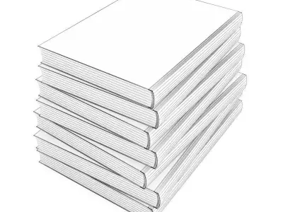 Books Set stack of 3D model