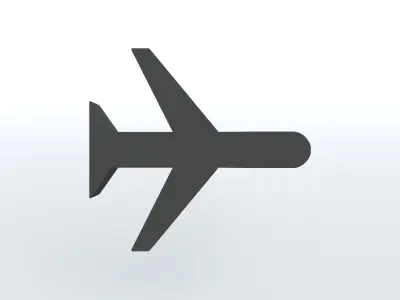 Airplane Mode Symbol v1 Pack 01 Low-poly 3D model