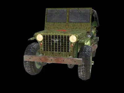 Russian military jeep 3D model