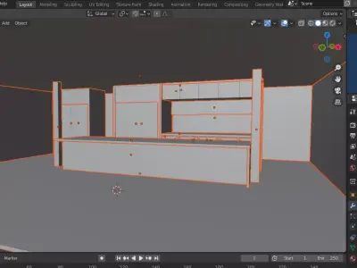 Blender 3d Kitchen Modeling Part 1 Free 3D model