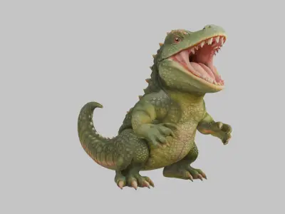 Baby Dinosaur reptile crocodile alligator Low-poly 3D model