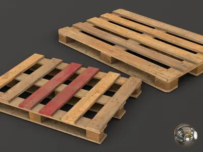 Euro Pallets Assets 01 Low-poly 3D model