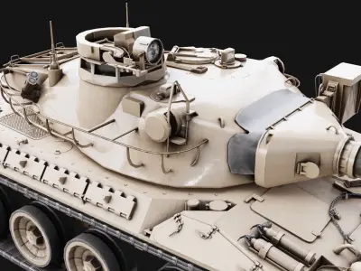 Military Tank Low-poly 3D model