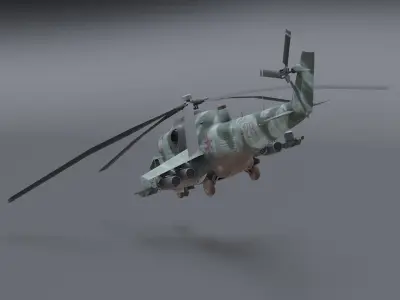 Mn 2- ru helicopter Low-poly 3D model