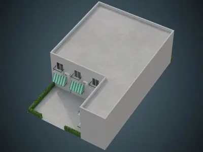 Building 10A Low-poly 3D model