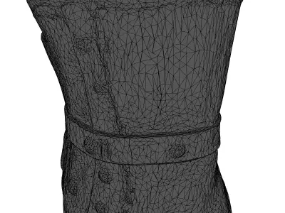 Worn Leather Gauntlet Steel Plates 3D model