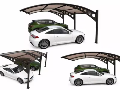 Modern Double Carport Free 3D model