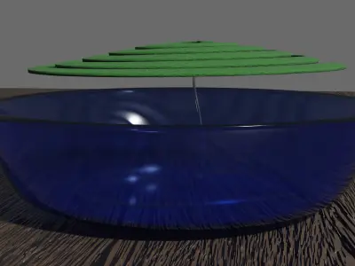 Japanese Mosquito Coil with Glass Holder 3D model