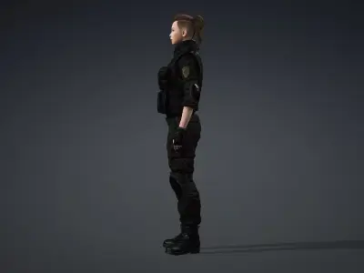 Realistic Female SWAT Officer 3D Model 3D model