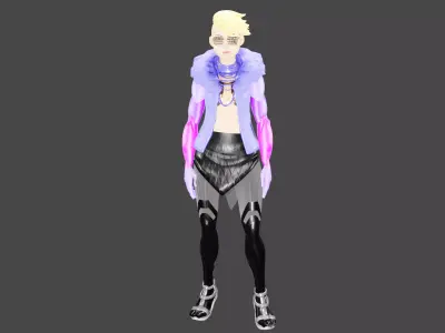 Cyberpunk Female Low-poly 3D model