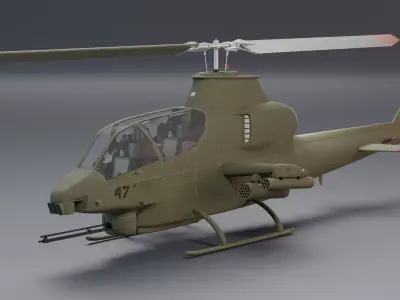 AH-1s MOD Cobra - Attack Helicopter 3D model