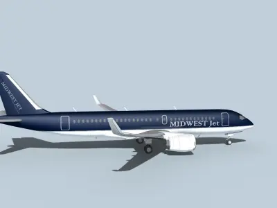 Bombardier CS100 Midwest Jet 3D model