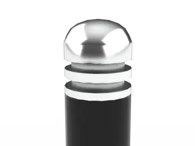 Black Stainless Steel Bollard with Dome Top 3D model