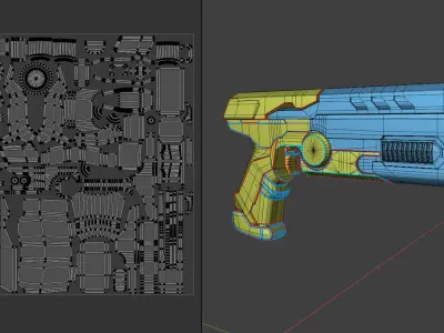 Futuristic Pistol Pack 3 3D model