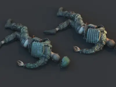 Fallen Soldier 1 Low-poly 3D model