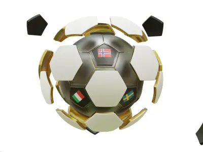 Customizable 3D Animated Football Product Showcase Version 3D model