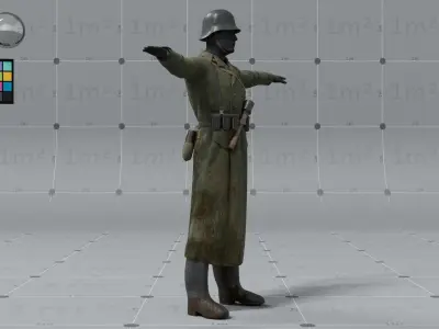 PBR 3D model - German ww2 soldier 3D model