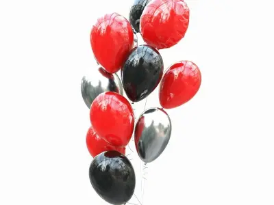 Set helium balloons 3D model