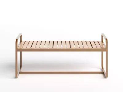 Bayside Straight Bench 3D model
